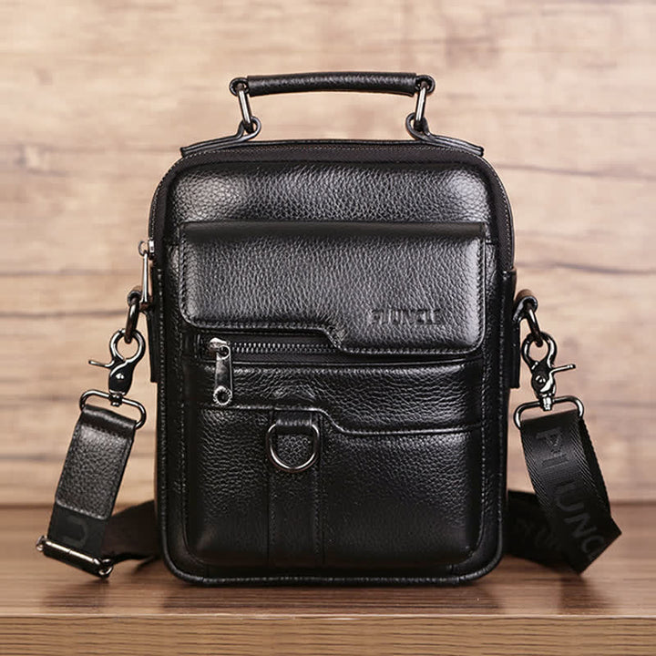 Umhängetasche aus echtem Leder, Vintage-Umhängetasche, Messenger-Handtasche für Herren