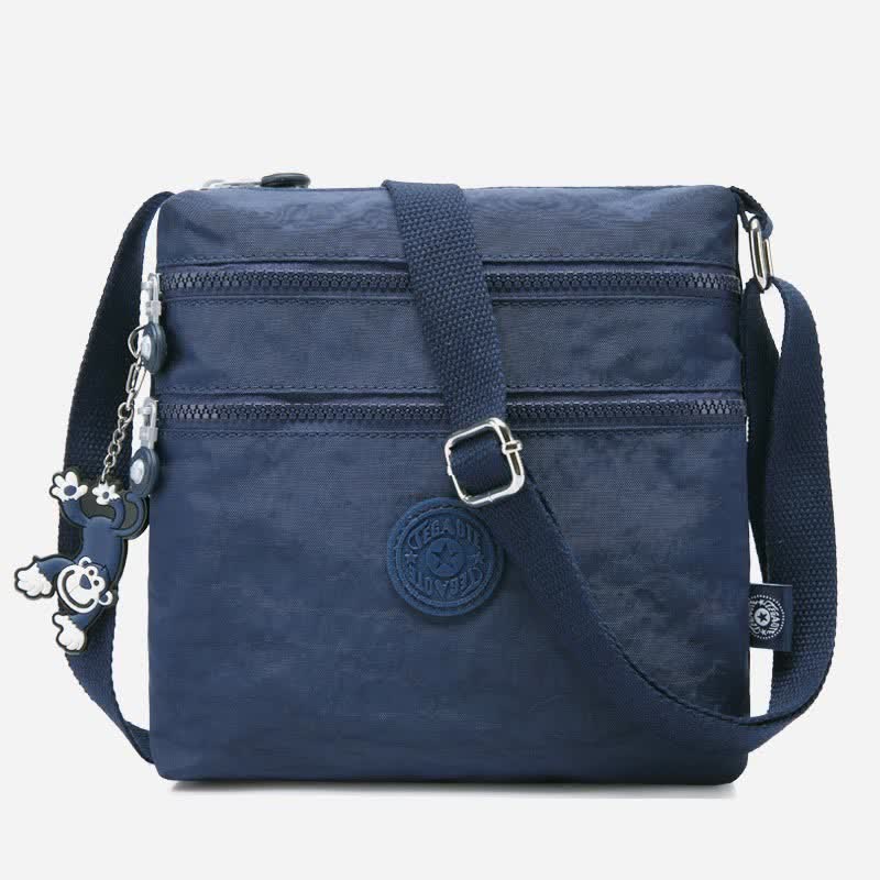 Leichte kleine Crossbody-Tasche mit Dreifach-Reißverschluss, Schultertasche für Damen