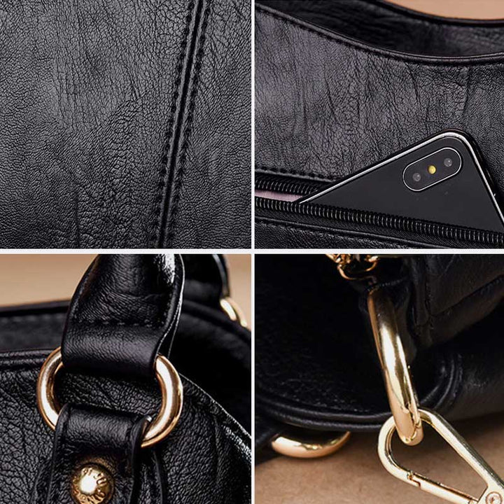 Elegante Handtasche im Vintage-Stil mit großem Fassungsvermögen und Umhängetasche