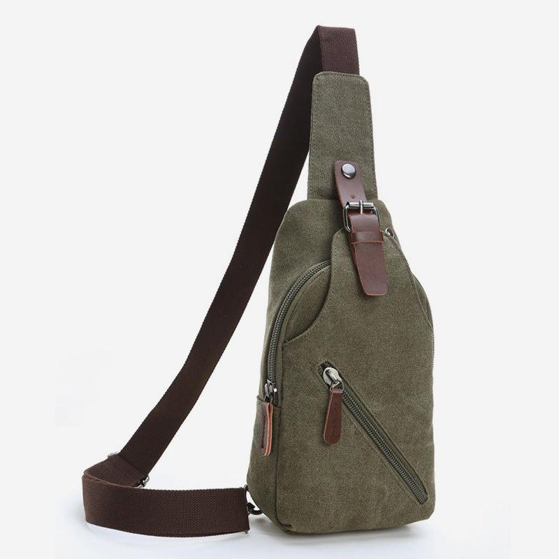 Multifunktionale Schultertasche aus Canvas im Vintage-Stil