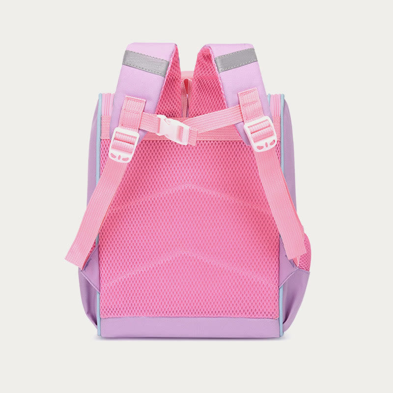 Cartoon-Rucksack für Kinder mit Tierdruck, Wirbelsäulenschutz, Schultasche