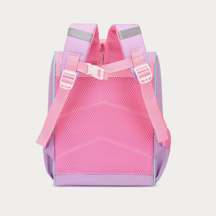 Cartoon-Rucksack für Kinder mit Tierdruck, Wirbelsäulenschutz, Schultasche