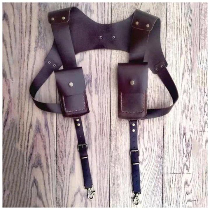 Vintage Leder Holster Frauen Männer Outdoor Unterarm Weste Telefon Tasche
