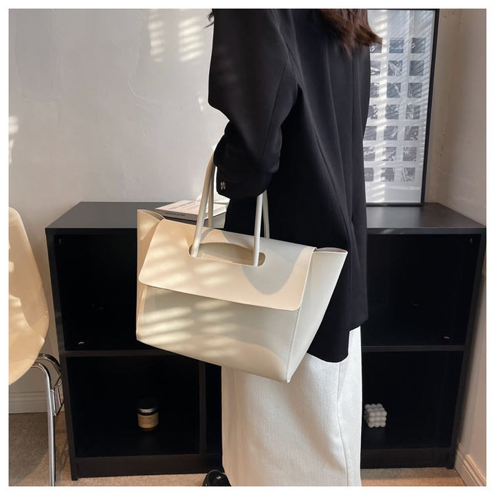 Clamshell Tote für Frauen Große minimalistische Leder Büro Pendler Geldbörse
