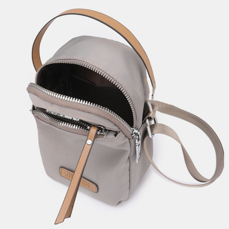 Kleine Umhängetasche aus Nylon für Handys, leichte Mini-Schulterhandtasche