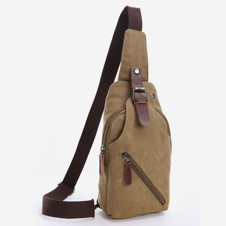 Multifunktionale Schultertasche aus Canvas im Vintage-Stil