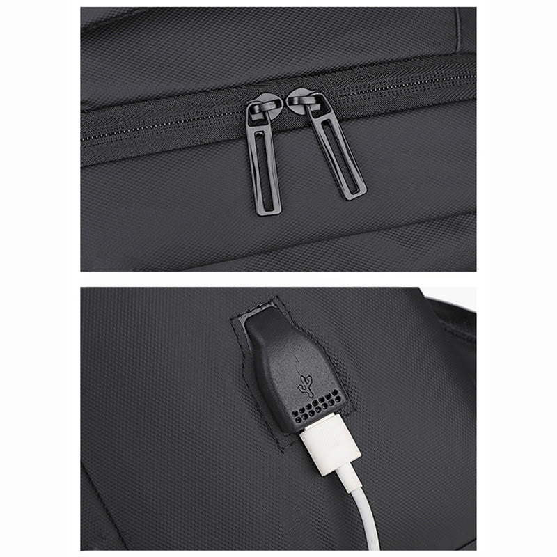 Sanfter Rucksack für Männer mit USB-Ladefunktion, große Business-Laptoptasche