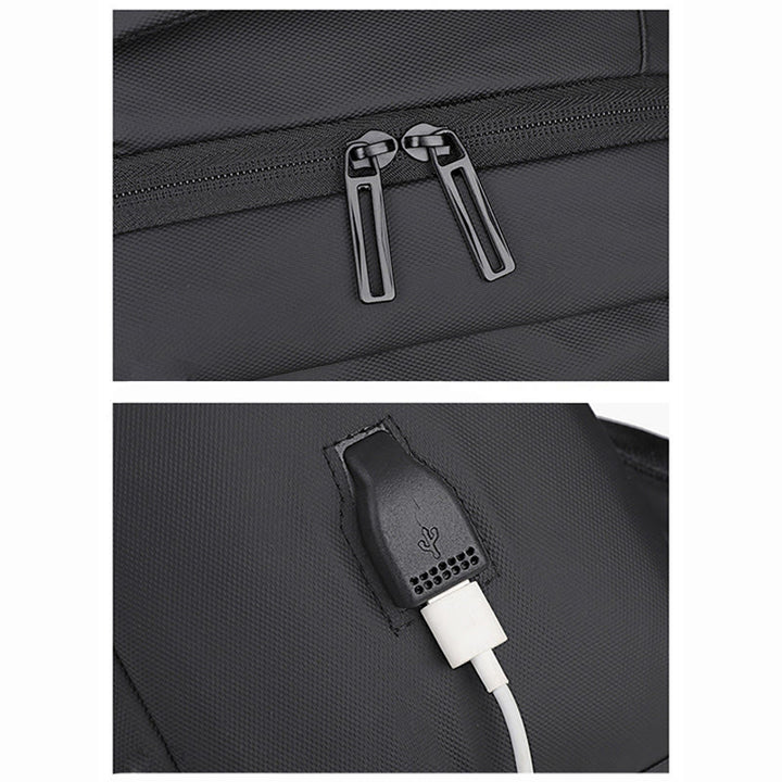 Sanfter Rucksack für Männer mit USB-Ladefunktion, große Business-Laptoptasche