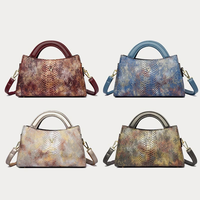 Top-Griff-Tasche für Damen Schlangenhaut-Maserungsform Elegante Umhängetasche