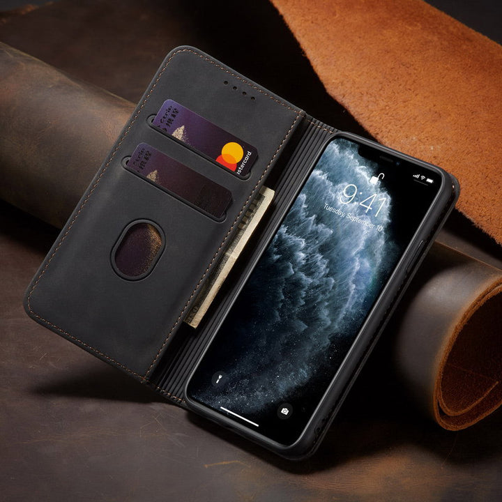 Premium PU Leder Brieftasche Hülle Kartenhalter Kompatibel mit iPhone 13 Pro Max