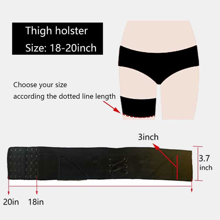 Damen Unsichtbares Oberschenkelholster Drop Leg Holster mit Magazintaschen
