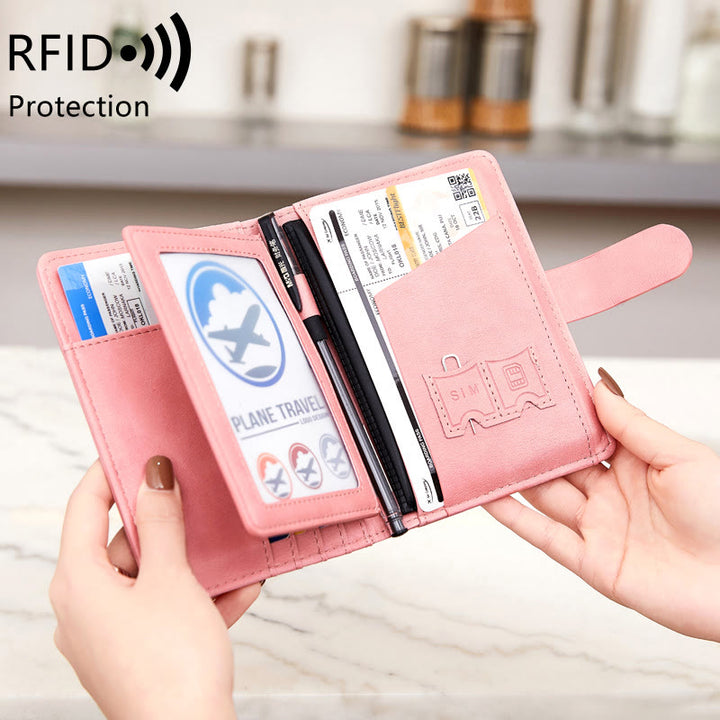 Reisepasshülle mit mehreren Steckplätzen RFID-blockierender Kartenhalter Reisepasshülle