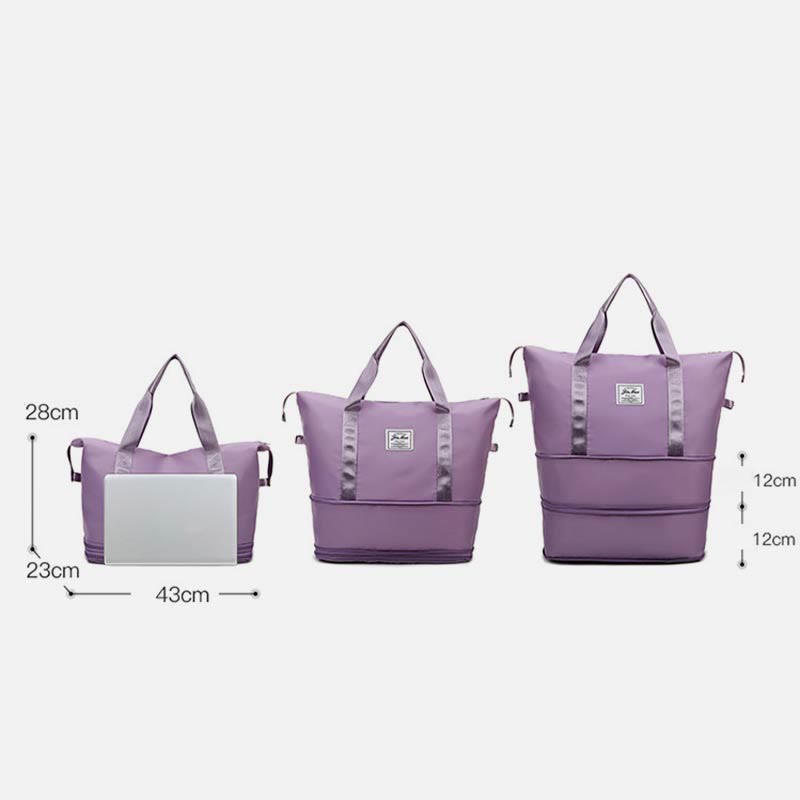 Reisetasche mit doppelter Erweiterung für Damen, groß, leicht, Oxford-Reisetasche