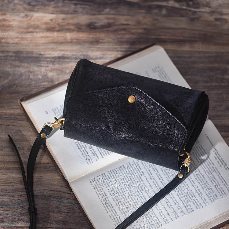 Umhängetasche für Damen, leichte Tasche aus weichem Leder mit mehreren Fächern