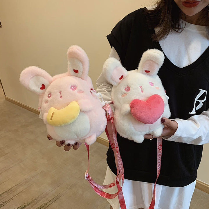 Niedlicher Cartoon-kleiner Rucksack Lolita-Kaninchen-Plüschtasche für Mädchen