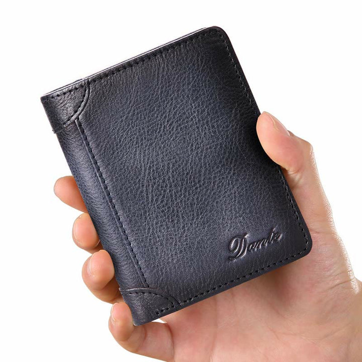 RFID-diebstahlsichere Vintage-Geldbörse aus echtem Leder