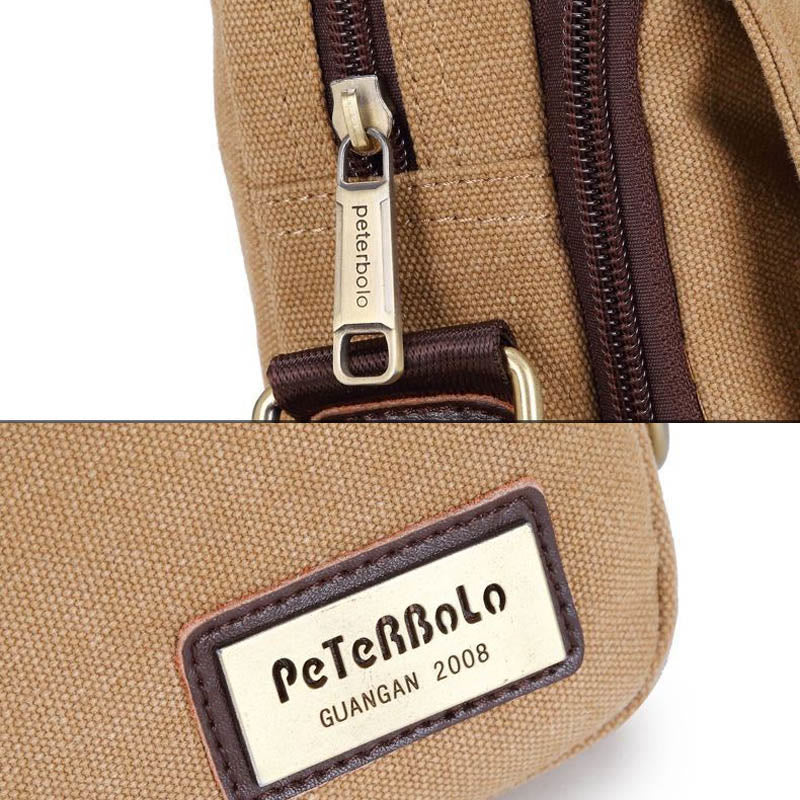 Verdickte Canvas-Tasche für Herren, bedeutende Umhängetasche mit dickem Riemen