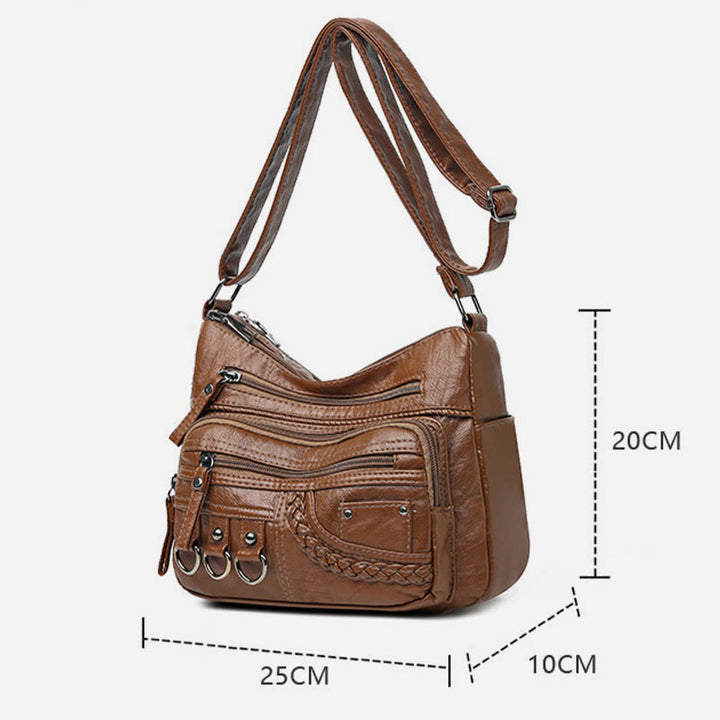 Umhängetasche für Damen, Twist-Muster, mehrere Taschen, Ledergeldbörse