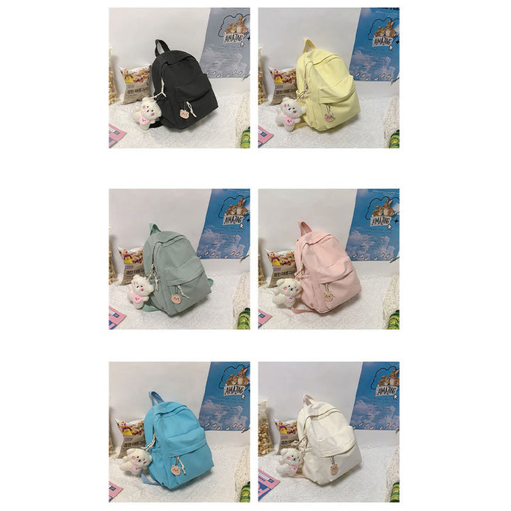 Rucksack für Damen, lässig, cool, solides Nylon, Schul-Umhängetasche