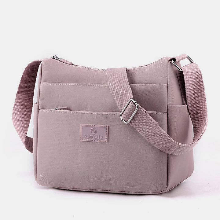 Geräumige Handtaschen mit mehreren Taschen für Damen, einfarbig, lässige Umhängetasche