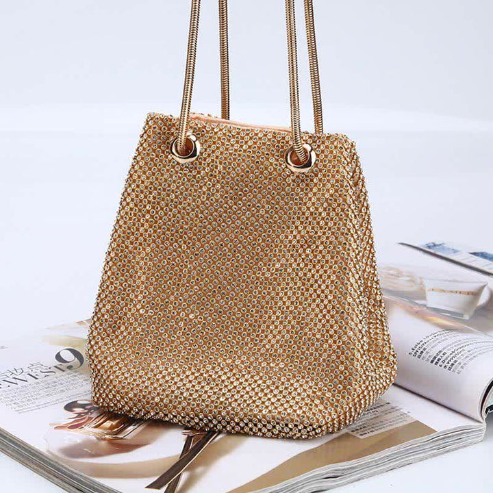 Glitzernde Umhängetasche, Geldbörse, Handtasche, Kristalle, Abendtasche für Frauen und Mädchen