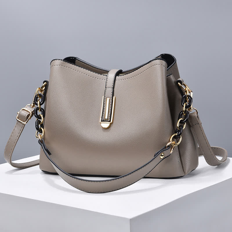 Umhängetasche für Damen, elegante Handtasche aus PU mit großem Fassungsvermögen