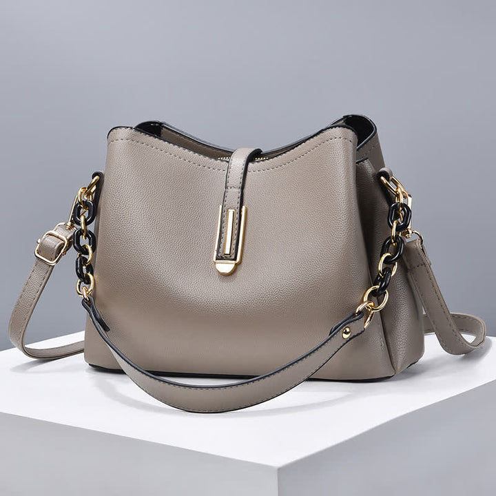 Umhängetasche für Damen, elegante Handtasche aus PU mit großem Fassungsvermögen