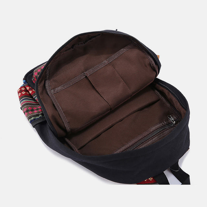 Rucksack für Frauen Bunter Streifen Benutzerdefinierter Canvas Student Sport Daypack