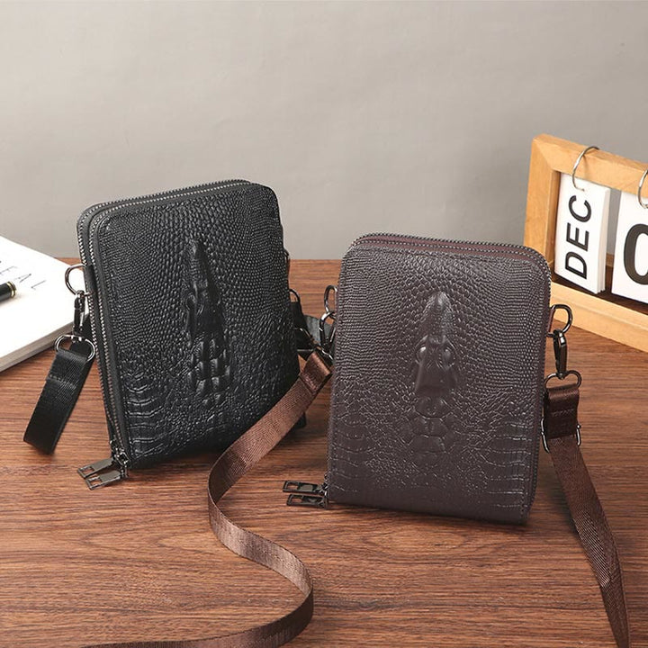 Handytasche mit abnehmbarem Riemen für Damen, Umhängetasche aus geprägtem Leder