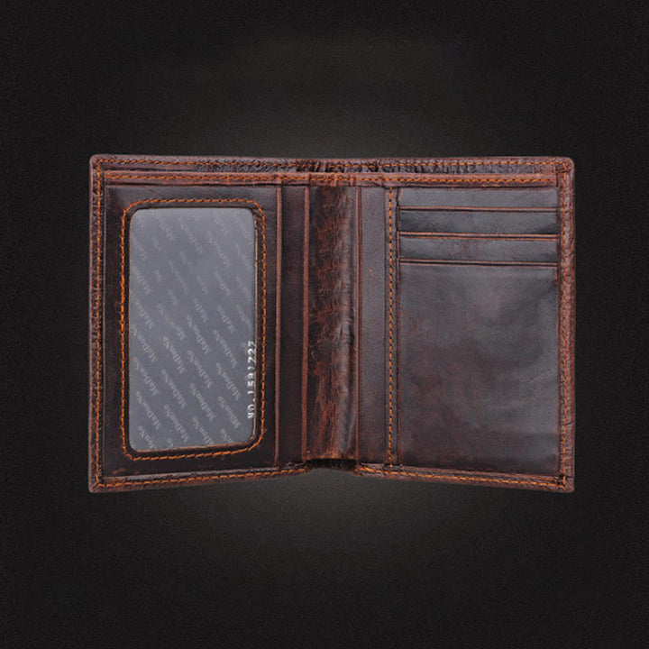 Echtes Leder Krokodil Gravur Brieftasche Retro Bifold Brieftasche