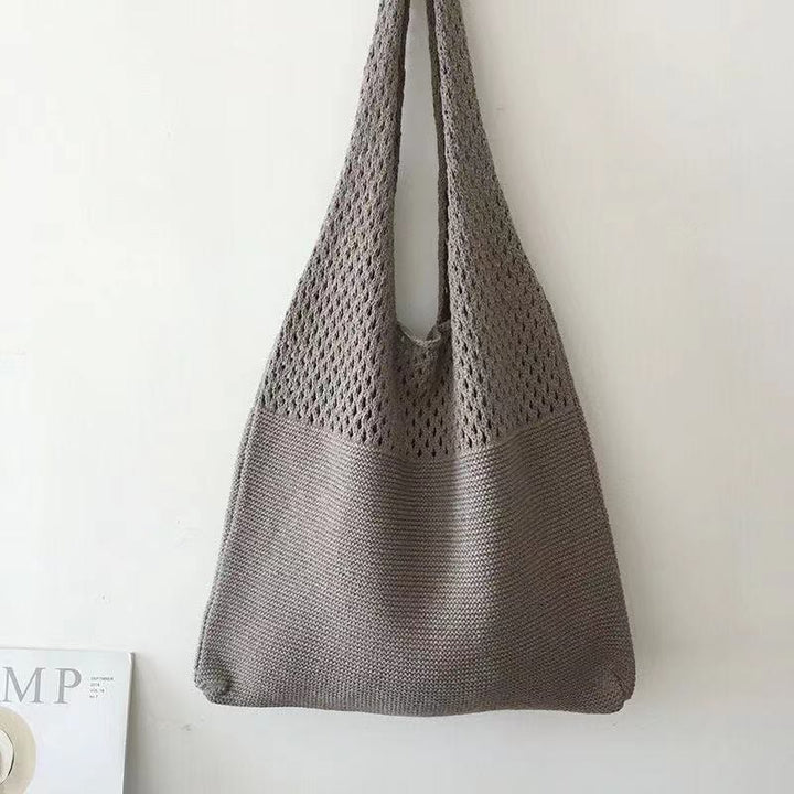 Einkaufstasche für Frauen im ethnischen Stil aus Wolle gestrickte Schultertasche