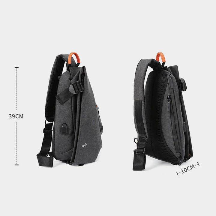 Schultertasche für Herren, lässig, multifunktional, Brusttasche mit großem Fassungsvermögen