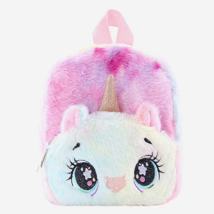 Rucksack für Frauen Einhorn pelzigen niedlichen Cartoon Kleinkinder Kinder Schultasche