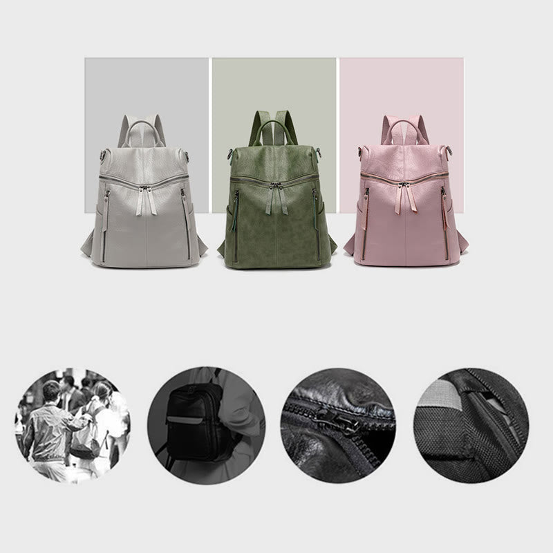 Rucksack für Damen aus Rindsleder, Mehrzweck-Reisetasche