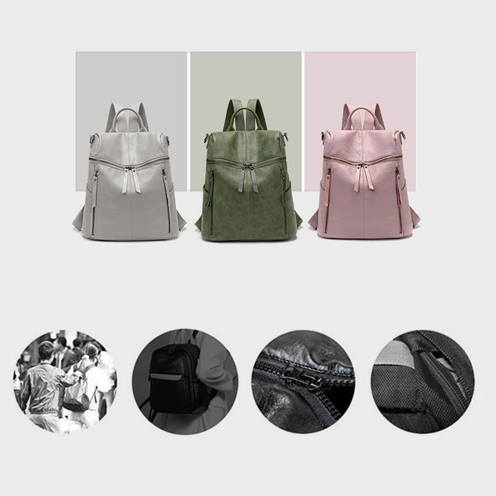 Rucksack für Damen aus Rindsleder, Mehrzweck-Reisetasche