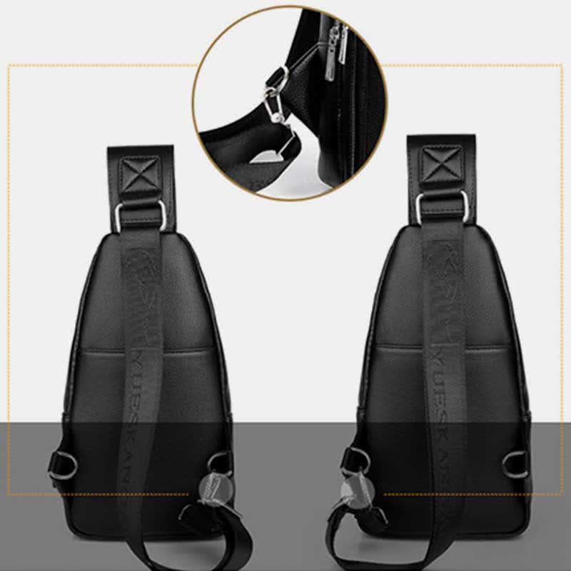Herren Leder Schultertasche Mehrzweck Casual Bag Brusttasche Umhängetasche