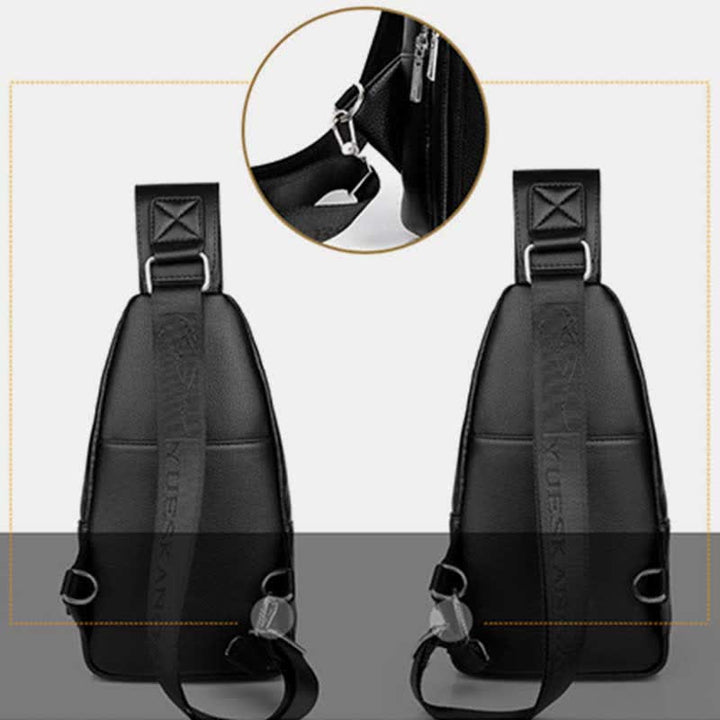 Herren Leder Schultertasche Mehrzweck Casual Bag Brusttasche Umhängetasche