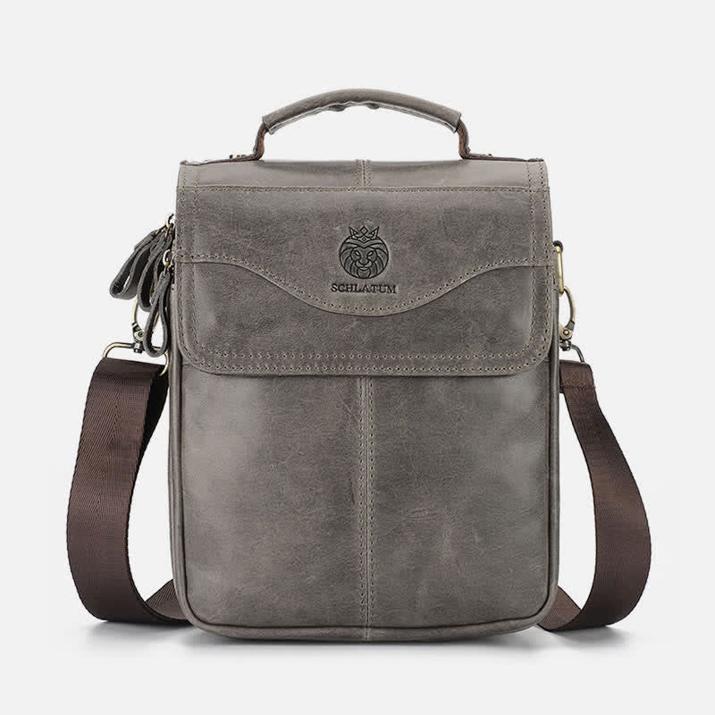 Echtes Leder Messenger Schultertasche für Männer Multi-Pocket Kleine Handtasche