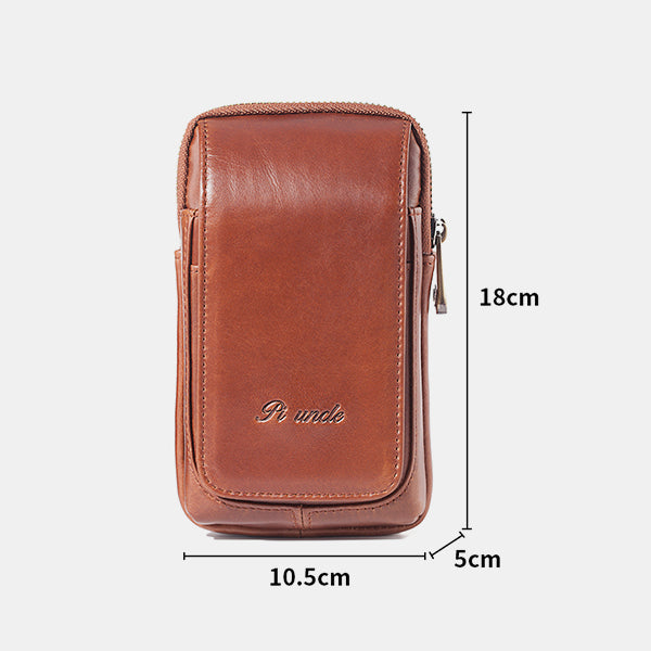 Echtes Leder Multifunktionale Gürtelschlaufe Tasche Telefon Tasche Umhängetasche