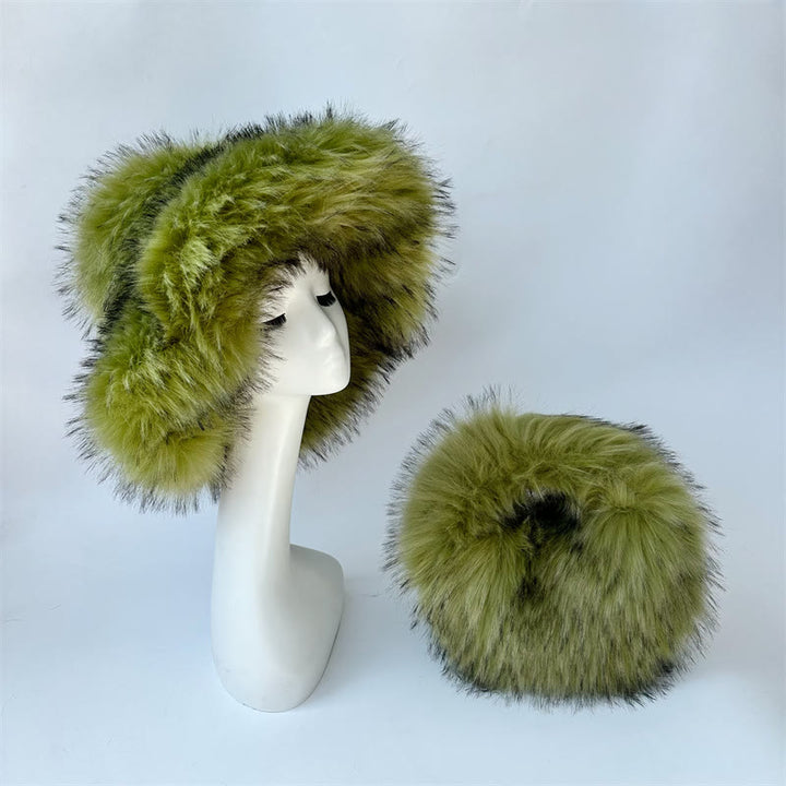 Kunstpelz weiche Huttasche Set für Frauen Winter Dating