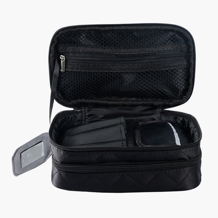 Wasserdichte Make-up-Tasche mit zwei Fächern, tragbare Aufbewahrungstasche aus Nylon