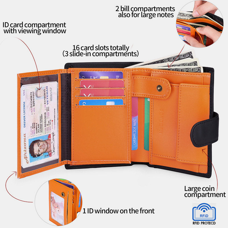 Kleine Geldbörse aus echtem Leder mit RFID-Blockierung - image 3