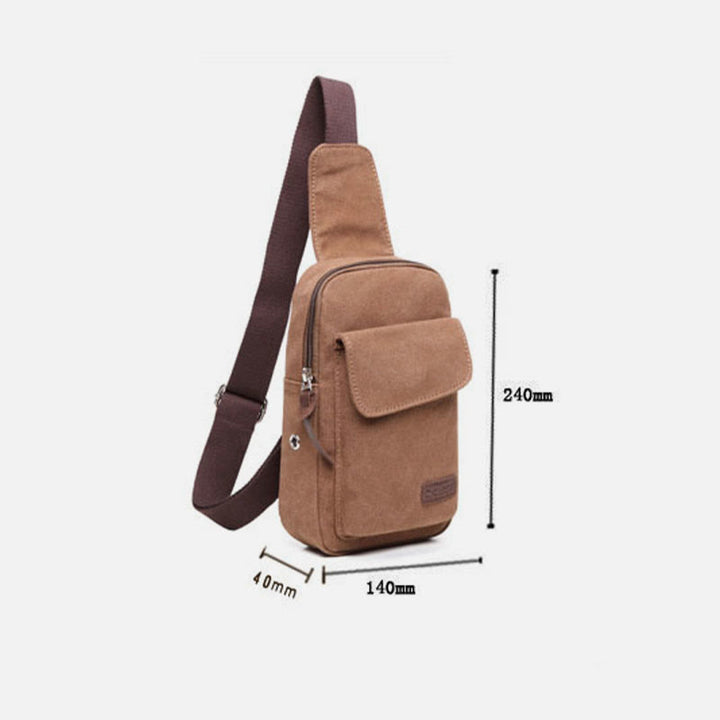 Sling Bag für Herren, multifunktionale Brusttasche aus Canvas für Outdoor-Sport und Freizeit