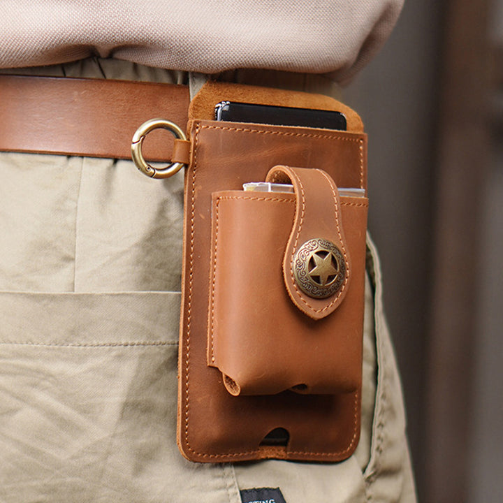 Echtes Leder Telefon Holster Universal Handy Halter Mit Gürtel Schleife