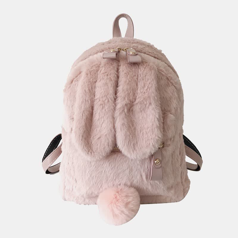 Süßer Plüsch-Rucksack, Tagesrucksack für Frauen und Mädchen mit Hasenohren