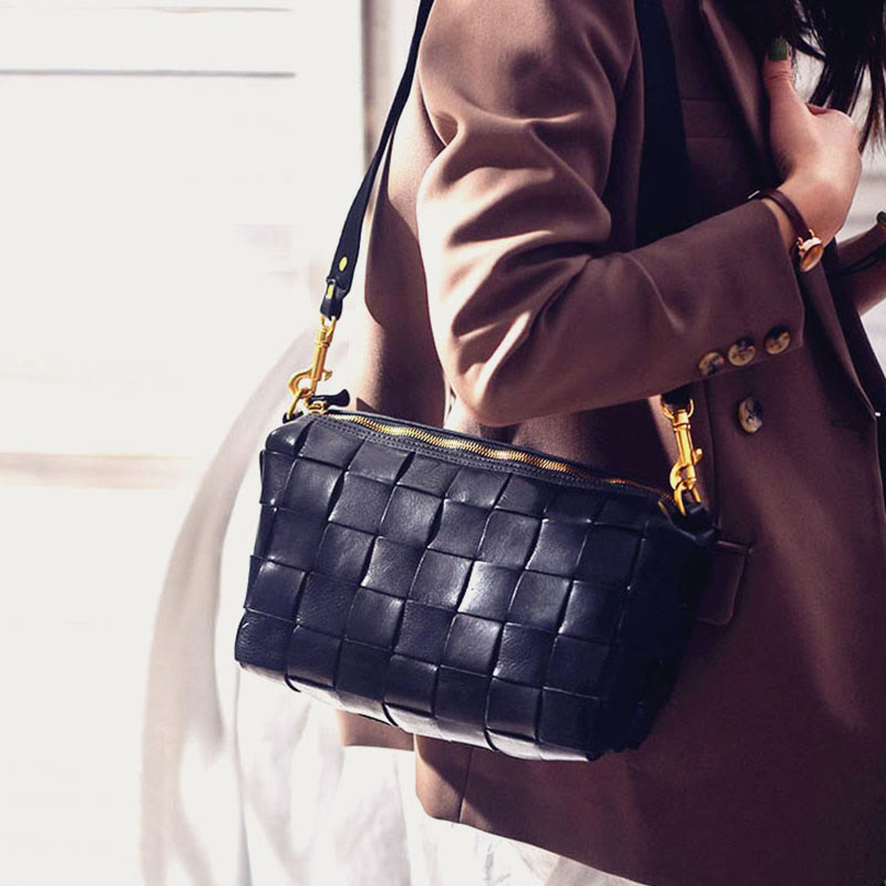 Umhängetasche für Damen, breiter Riemen, Retro-Tasche mit großem Fassungsvermögen