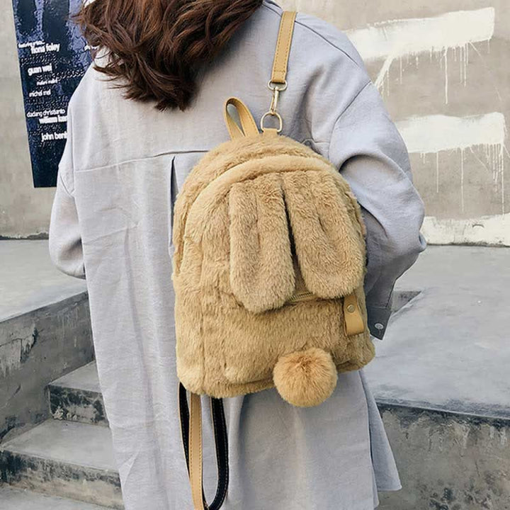 Süßer Plüsch-Rucksack, Tagesrucksack für Frauen und Mädchen mit Hasenohren