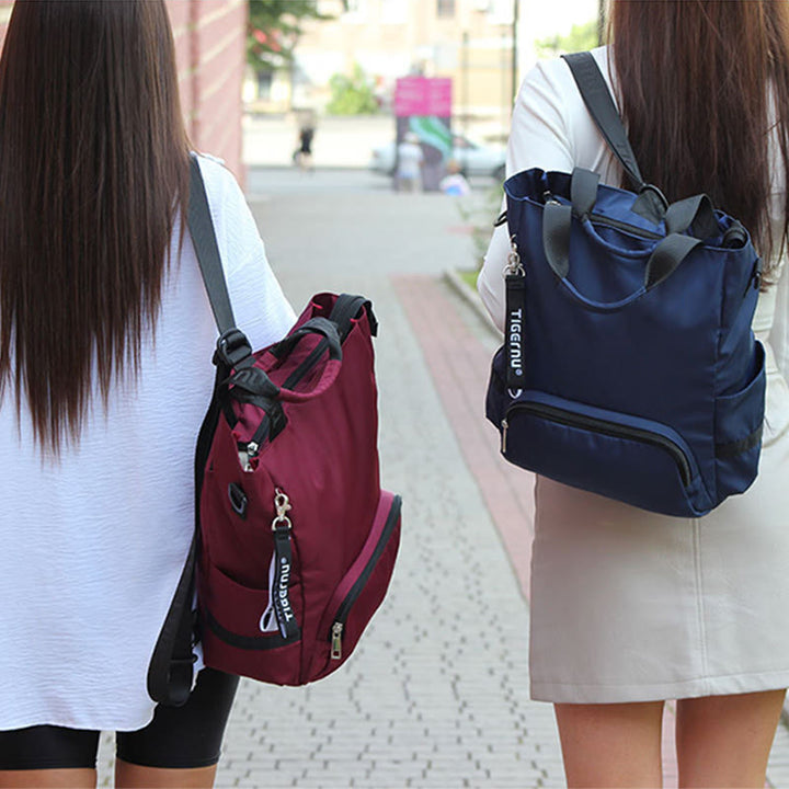 Leichte Umhängetasche, umwandelbarer Rucksack, lässige Handtasche, Büchertasche