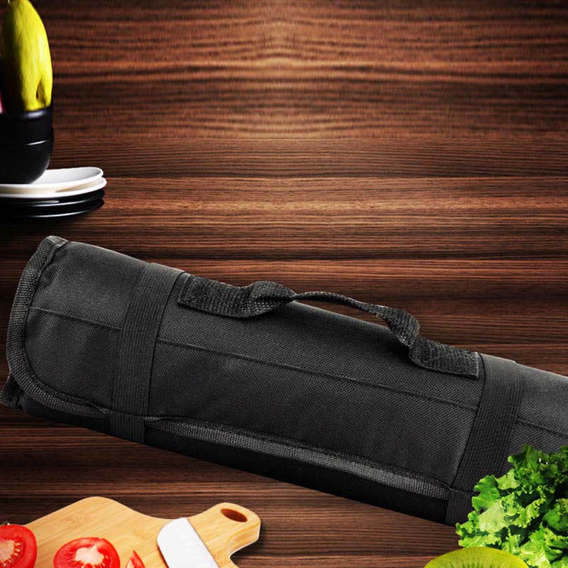 Rolltasche für Kochmesser, 22 Fächer, robuste Oxford-Kochmessertasche