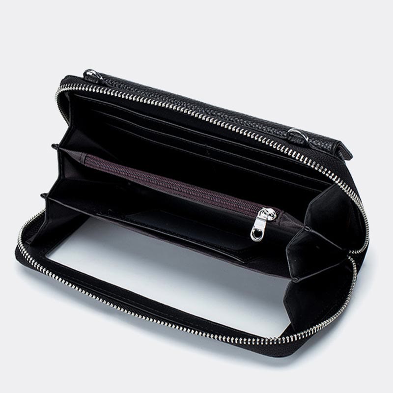 Echtes Leder Touchscreen Telefon Tasche Brieftasche Umhängetasche